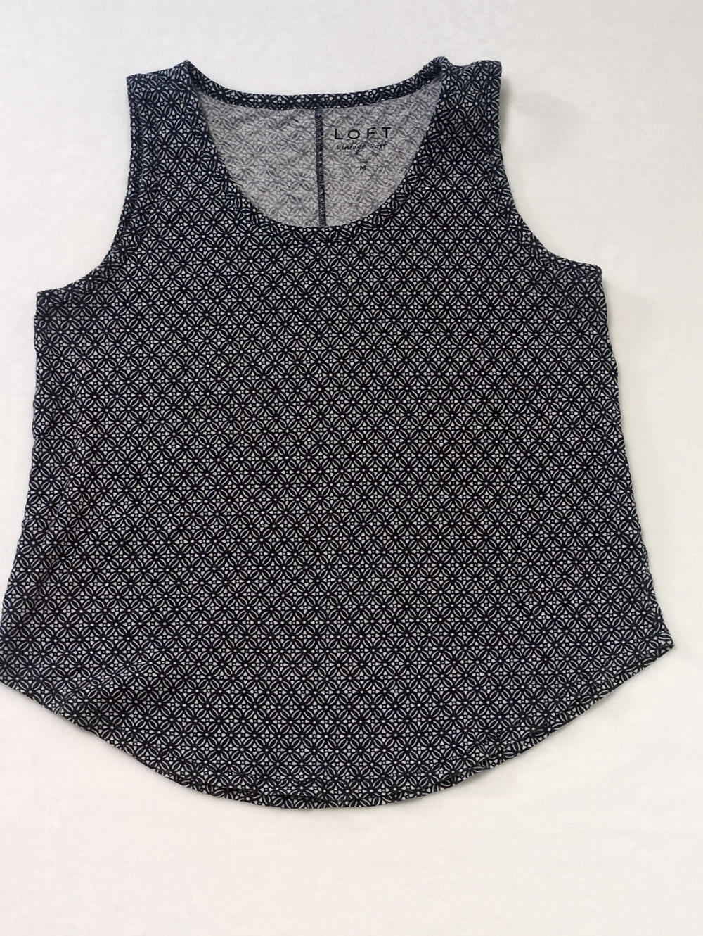 Loft Vintage Soft Medallion Geometric Knit Tank Top Size M Medium